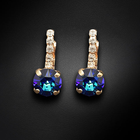Auskarai "Krāšņums IV (Bermuda Blue)" su Swarovski™ kristalais